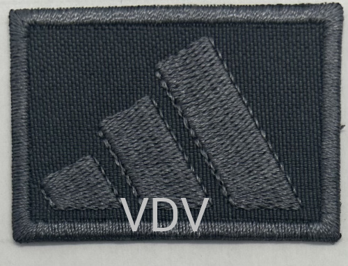 ТА-Г-Adidas Термоаплікація клейова 50х35 мм, т. сірий (уп. 5 шт)