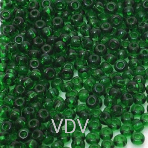 121-10/0-50060 Бісер Чехія (прозорий зелений насичений) 50 г