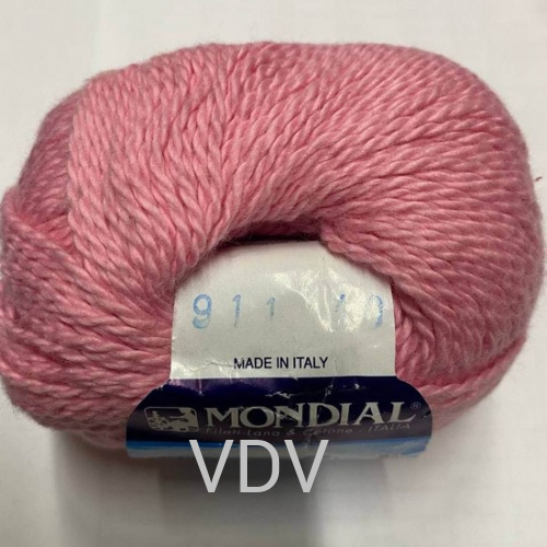 0911 Пряжа Mondial Pima Soft (50 г/125 м) 100% бавовна, рожевий