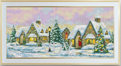 М-0300 "Зимове диво" (набір для вишивання муліне ДМС) 50х30 см. Вишивка Зима.