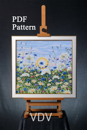 Електронна схема М-0274 "Світанок нового дня" (PDF-схема для вишивання муліне ДМС) 25х25 см