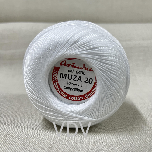 0400 Пряжа Ariadna Muza 20 (6х100 г/830 м) 100% бавовна