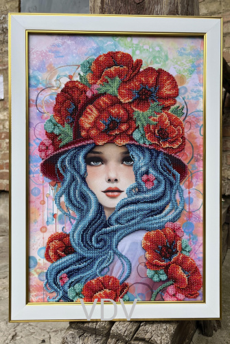 КВ Т-1399 "Дівчина-літо" (вишита картина бісером Preciosa (Чехія) 31х47 см