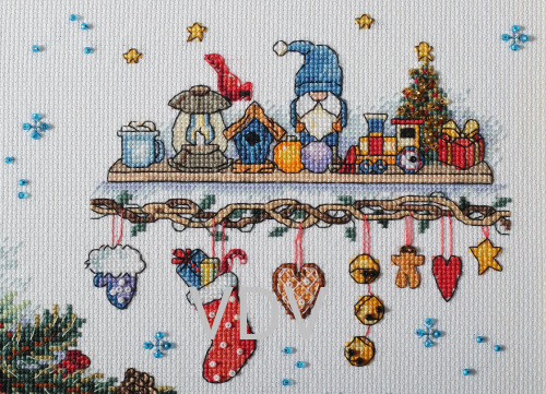 Електронна схема М-0298 "Зимова казка" (PDF-схема для вишивання муліне ДМС) 30х37 см фото 2