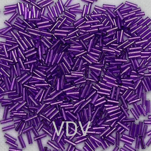 18228-12001-3''-351 Бісер Чехія (стеклярус прямий блискучий фіолетовий) 50 г