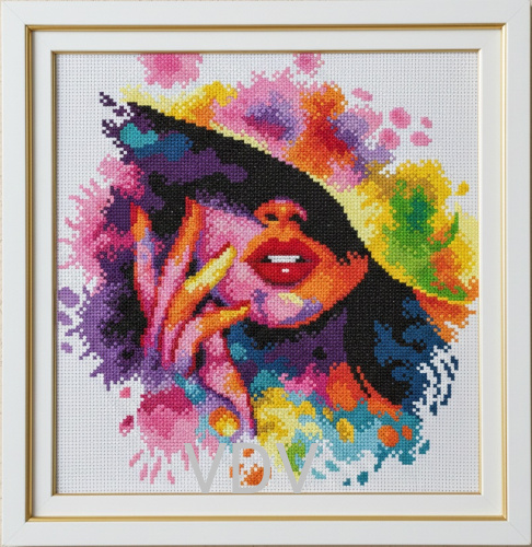 М-1262 "Жіночий портрет" (набір для вишивання муліне ДМС) 19х19 см