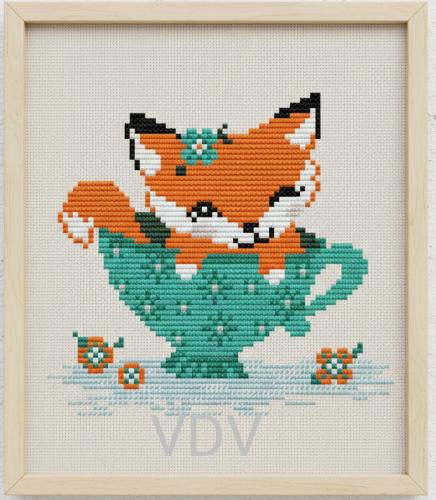 М-0738 "Лисичка" (набір для вишивання муліне акрил) 18x18 см