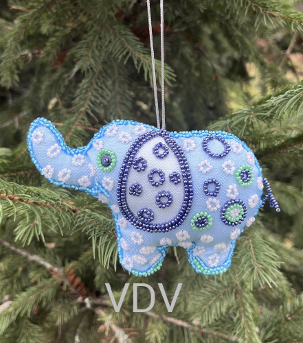 ТН-0740  Набір для вишивання бісером та паєтками, Іграшка "Слоник" 11х12 см