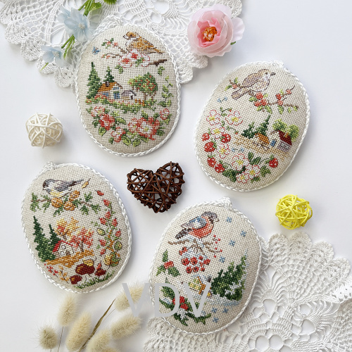 М-0395 "Іграшки "Пори року" (4 шт. в комплекті)" (набір для вишивання муліне ДМС) 8х10,5 см