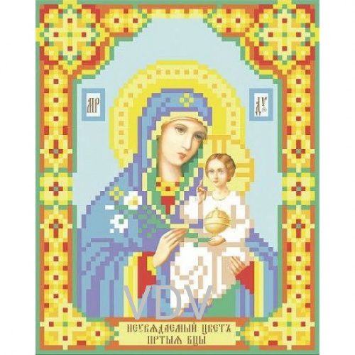 Т-0229 "Ікона Божої Матері "Нев`янучий Цвіт" (схема для вишивання бісером) 12х15 см