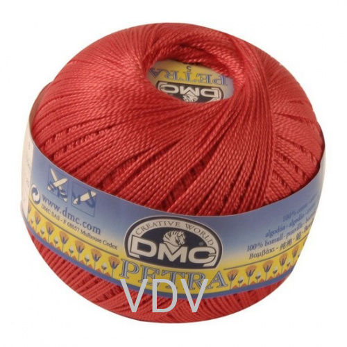 5666 Пряжа DMC (Франція) Petra №5 (100 г/400 м) 100% бавовна (червоний)