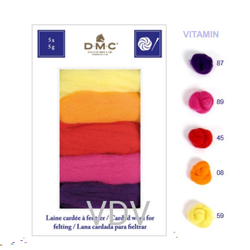 U2367 DMC (Франція) Набір вовни для валяння "Вітамін/VITAMIN"