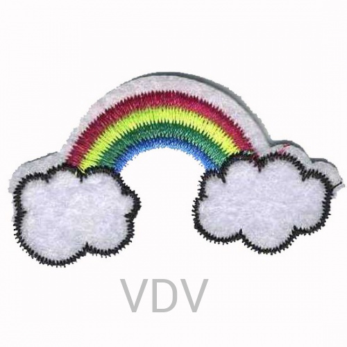 Термоаплікація клейова "Веселка на хмаринках" 60х35 мм (уп. 5 шт) ТА-0009 