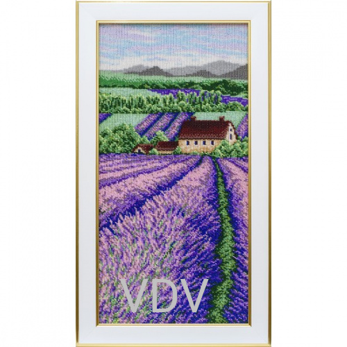 КВ Т-1275 "Лавандове поле" (вишита картина бісером Preciosa (Чехія) 22х44,5 см