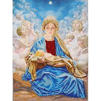 ТН-0437 "Мадонна з Ісусом та янголами" (набір для вишивання бісером) 30х40 см