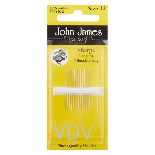 JJ11012 Голка швейна №12 (1 блістер х 12 голок) JohnJames (Англія)