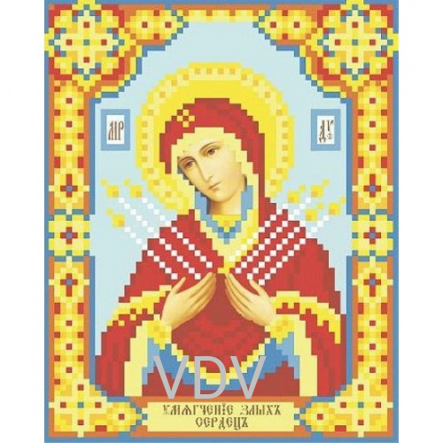 Т-0276 "Ікона Божої Матері "Семистрельная"" (схема для вишивання бісером) 12х15 см