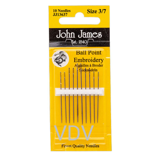 JJ13637 Голка вишивальна із заокругленим кінцем №3/7 (1 блістер х 10 голок) JohnJames (Англія)