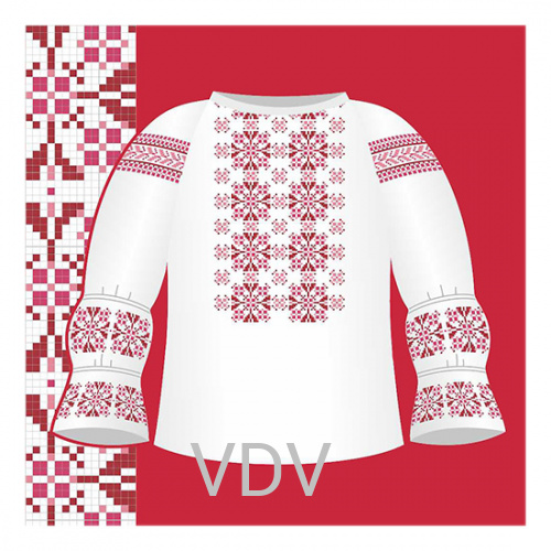 СД1-033 Схема для вишивання сорочки-вишиванки для дівчинки ВДВ (92-116 cм) паперова