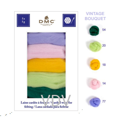 U2367 DMC (Франція) Набір вовни для валяння "Букет/VINTAGE BOUQUET"