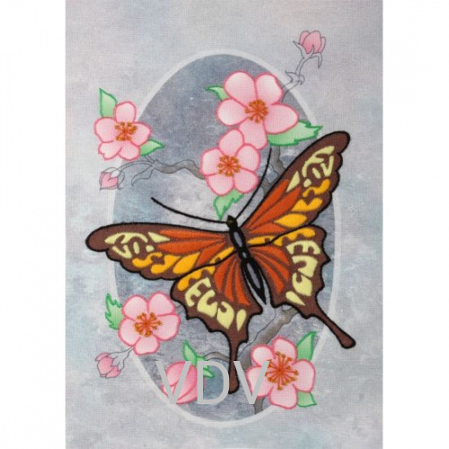 М-0823 "Метелик монарх" (набір для вишивання декоративними швами та бісером) 21х29.5 см