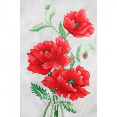 ДГ-0001 "Маки" (схема для вишивання декоративною вишивкою) 21х32 см