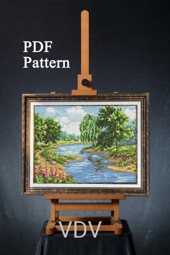 Електронна схема М-0279 "Тепло літнього дня" (PDF-схема для вишивання муліне ДМС) 32x23 см