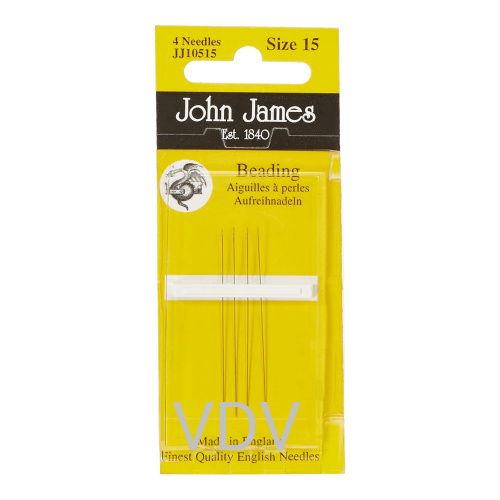 JJ10515 Голка бісерна №15 (1 блістер х 4 голки) JohnJames (Англія)