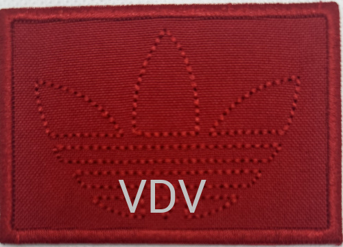 ТА-Г-Adidas Термоаплікація клейова 77х55 мм, червоний (уп. 5 шт)