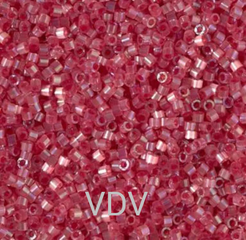 DB-1865 Бісер Miyuki Delica Beads 11/0 (сатин райдужний малиновий пастельний) 50 г