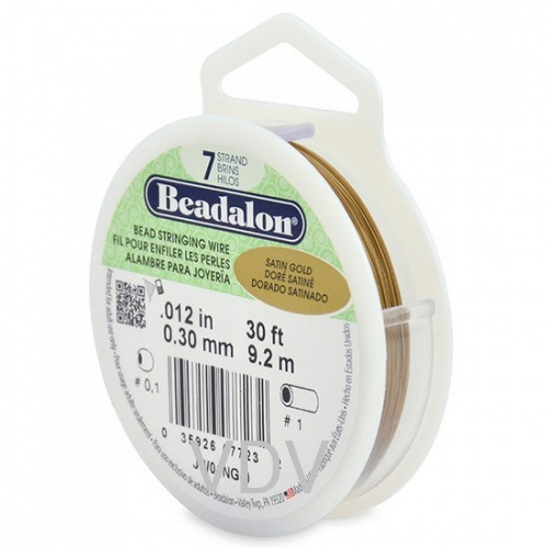 JW 01NG 07 Проволока Beadalon (0.30 мм, 9.2 м) сатин золото