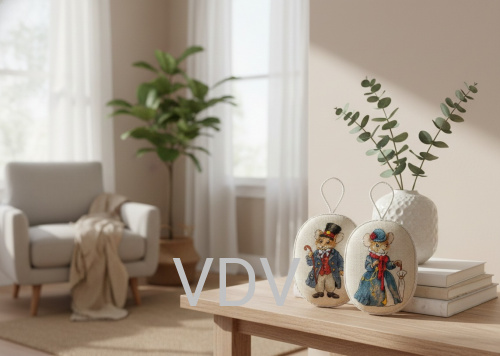 КВ М-0338 "Мишки" (вишиті іграшки 2 шт.) 10х13.5 см фото 2