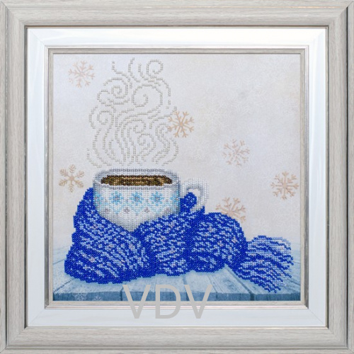 КВ Т-1198 "Ароматна кава"  (вишита картина бісером Preciosa (Чехія) 25x25 см