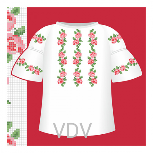СД2-003 Схема для вишивання сорочки-вишиванки для дівчинки ВДВ (92-116 cм) паперова