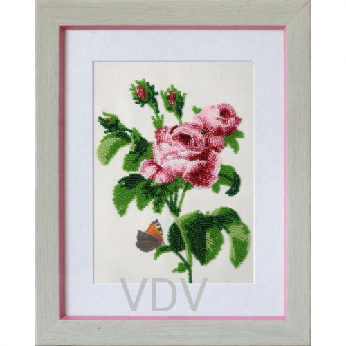 КВ Т-0634 "Троянда" (вишита картина бісером Preciosa (Чехія) 14х20 см