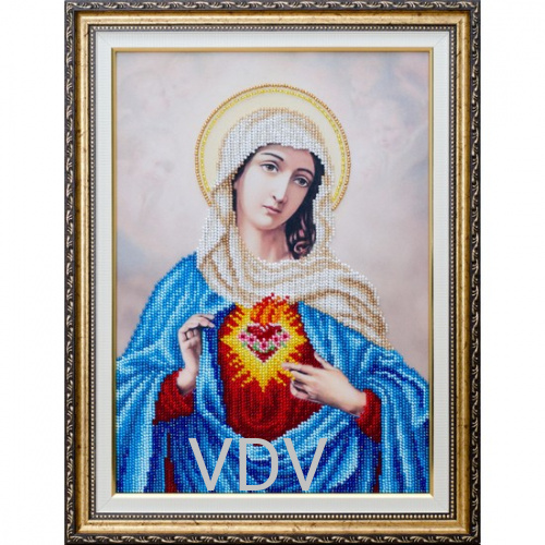 КВ Т-1099 "Священне серце Марії" (вишита картина бісером Preciosa (Чехія) 21х30 см