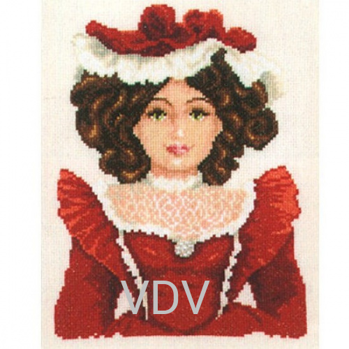2002/75032 "Лялька в червоному" (набір для вишивання муліне) 20х26 см Vervaco 