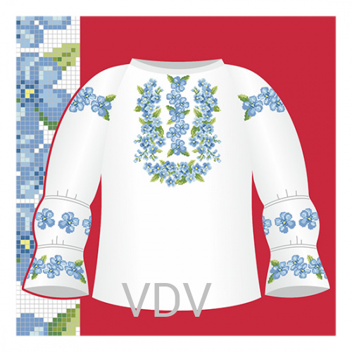 СД1-005 Схема для вишивання сорочки-вишиванки для дівчинки ВДВ (122-140 cм) паперова