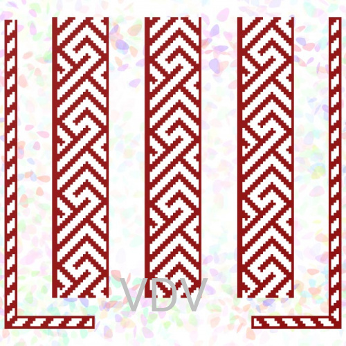 262 Флізелін водорозчинний клейовий "Червоний орнамент" Confetti