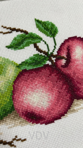 КВ М-0866 "Яблучний бум"(вишита картина муліне ДМС) 43х17 см фото 2