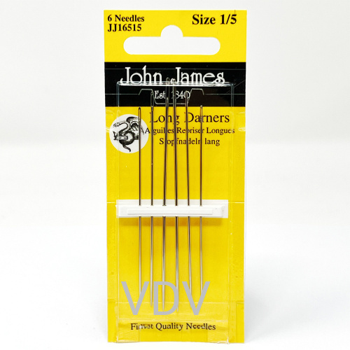 JJ16515 Голка для штопання довга №1/5 (1 блістер х 6 голок) JohnJames (Англія)