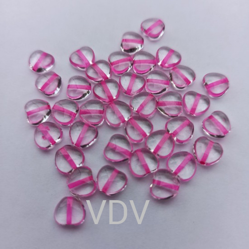 111-79001-00-8/8мм-00030-44877 Намистини HEARTS (прозорий з рожевою серединкою) 10 г