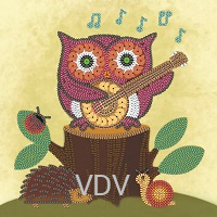 КВ ТН-0737 "Лісова пісня" (вишита картина бісером Preciosa (Чехія) та паєтки) Б/Б 17 х 17 см