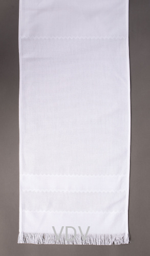 Білий рушник для вишивки 0.33х2.25 м (весільний, великодній, обрядовий)  (пе+бв)