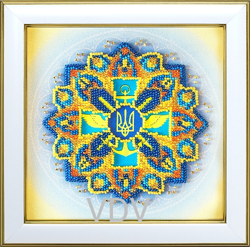 КВ Т-1377 "Слава ЗСУ!" ((вишита картина бісером Preciosa (Чехія) бісер10) 15х15 см