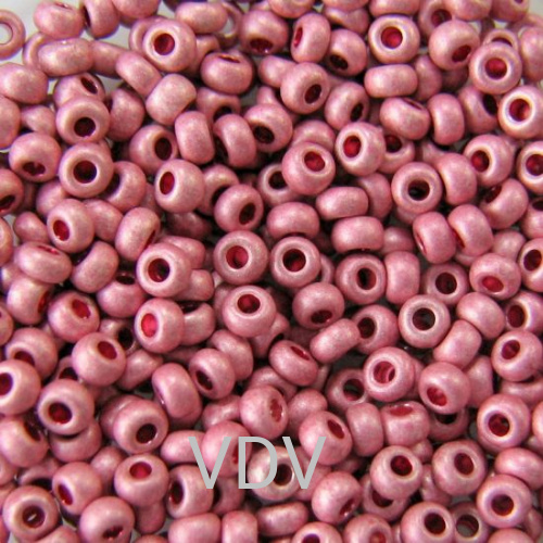 637-10/0-18595 Бісер Чехія (матовий металізований, рожевий) 50 г
