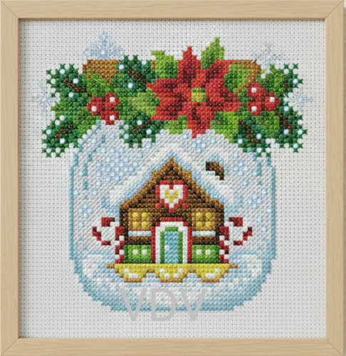 ВК-1284 "Різдвяний настрій" (набір для вишивання бісером та муліне ДМС) 12х12 см