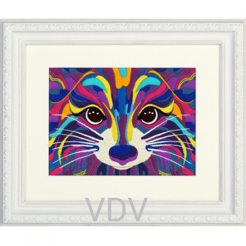 КВ М-0863 "Єнот" (вишита картина муліне акрил декоративними швами) 20x15 см