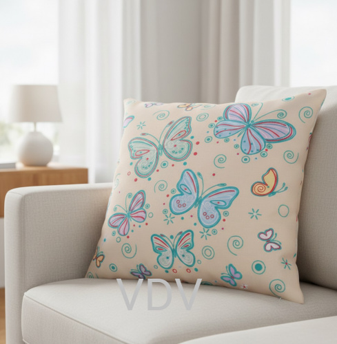 МГ-0766 Чохол для інтер'єрної подушки на блискавці 40х40 см, двосторонній принт 