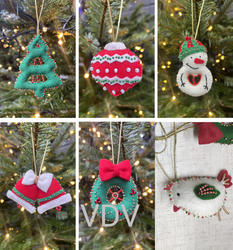 ФН-93 Подарунковий набір №7 Ялинкові іграшки (набір з фетру складається з 6 шт)